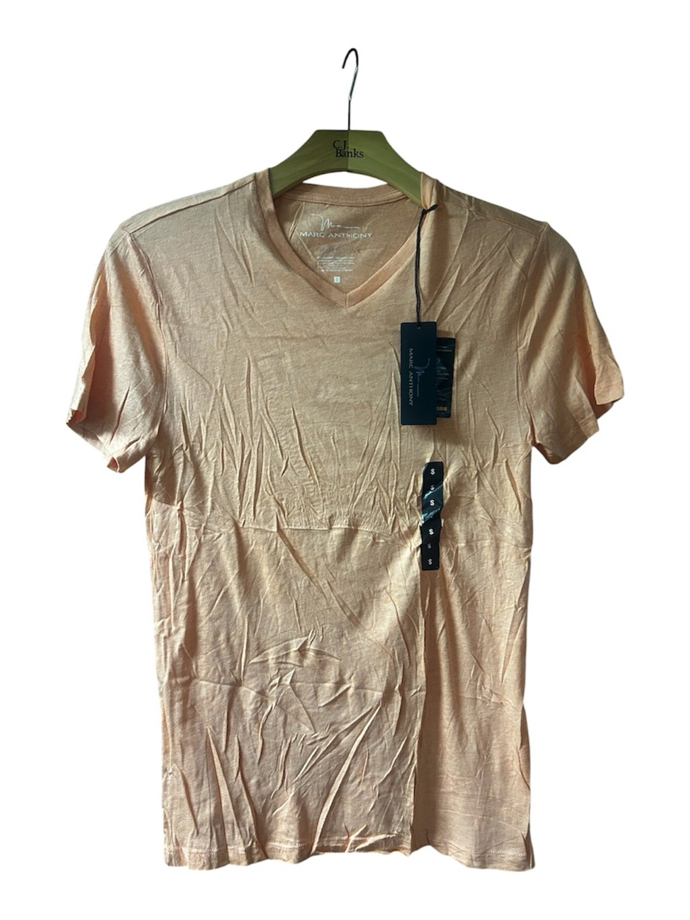 Marc Anthony Peach Short Sleeve V-Neck Tee